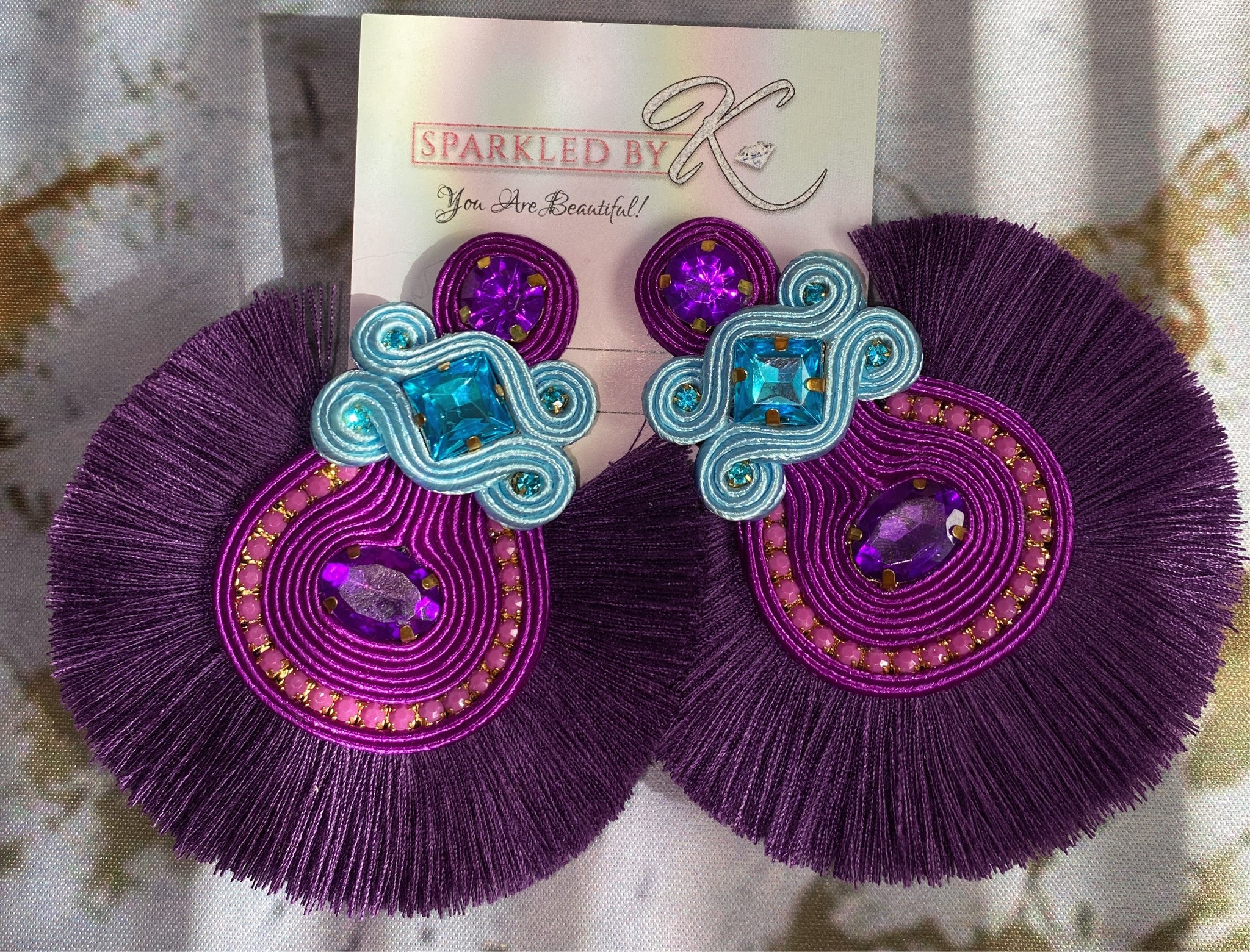 Royalty Purple Tassel Earrings - Etsy